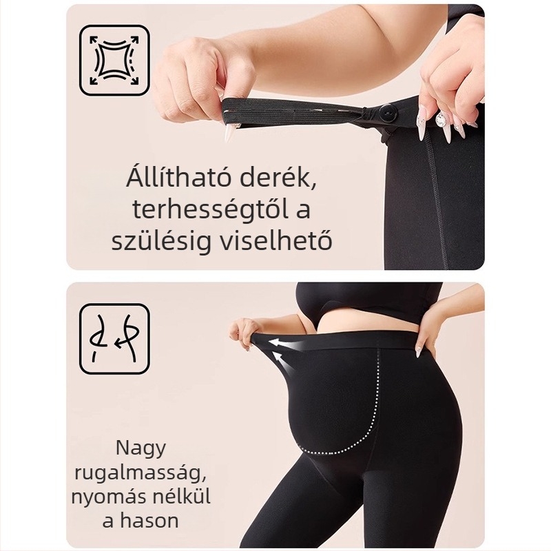 400 g őszi-téli fleece-béléssel készült nylon kismama harisnya – meleg és formázó hatás