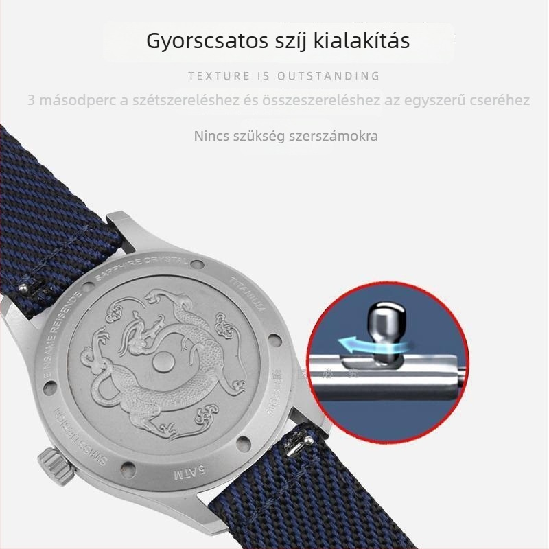 Nylon szövött vászon óraszíj Huawei és Samsung készülékekhez, 20/22 mm, uniszex