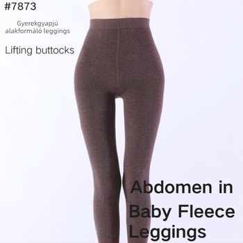 Női leggings – Hasformáló és csípőemelő, pamut fleece béléses, vastag, egyszínű