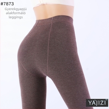 Női leggings – Hasformáló és csípőemelő, pamut fleece béléses, vastag, egyszínű