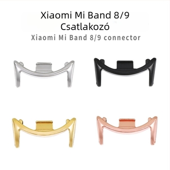 Cinkötvözet csatlakozó Xiaomi Mi Band 10/8/9-hez, fém kivitel, interfész 12/14 mm, kattintós csat, minimalist stílus
