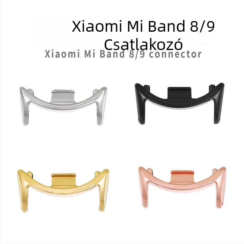 Cinkötvözet csatlakozó Xiaomi Mi Band 10/8/9-hez, fém kivitel, interfész 12/14 mm, kattintós csat, minimalist stílus