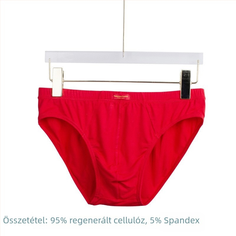 Férfi pamut alsónemű, középmagasságú derék, egyszínű modell, lélegző, 100% pamut