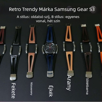 Bőr retro szíj Samsung Gear S3 és Galaxy Watch7/6-hoz