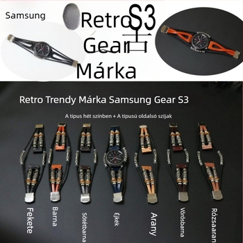 Bőr retro szíj Samsung Gear S3 és Galaxy Watch7/6-hoz
