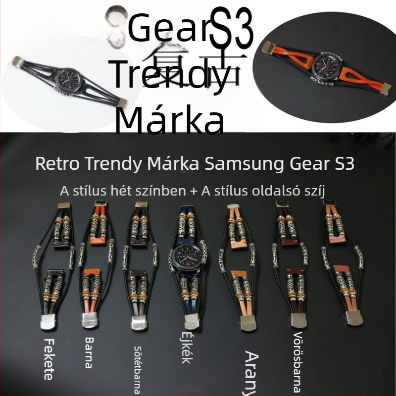 Bőr retro szíj Samsung Gear S3 és Galaxy Watch7/6-hoz