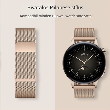 Qinlihai Milanese rozsdamentes acél óraszíj dupla mágneses csattal, interfész 18/20/22 mm, kompatibilis Samsung, Huawei, Apple, Garmin, Fitbit, Casio