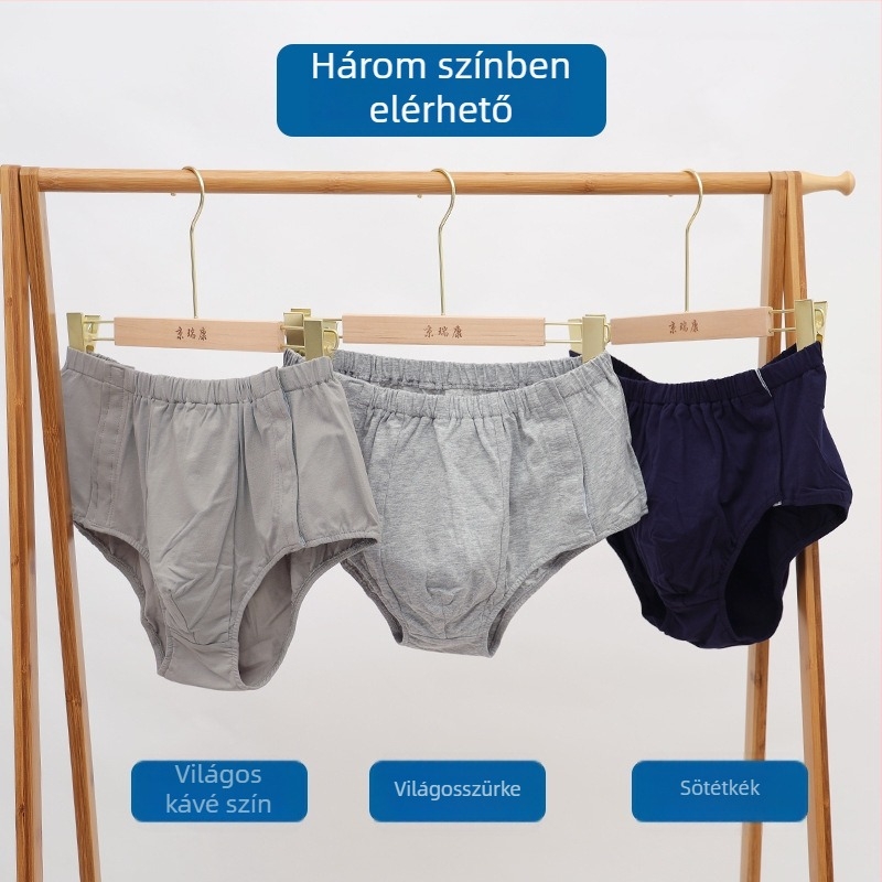 Férfi briefsek előről nyitható panellel a törések és a posztoperatív gyógyulás érdekében, lélegző pamut, magas derekú