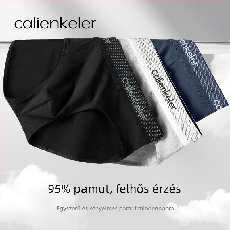 CalienKeler Férfi pamut alsónemű, laza szabású, légáteresztő, antibakteriális, 2025