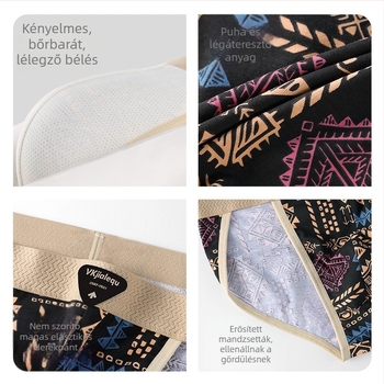 Férfi boxer brief, tiszta pamut, légáteresztő, középmagasságú derekú, amerikai retro etnikus stílus