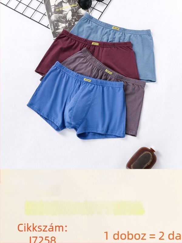 Jianjiang férfi 9542 pamut boxer alsónemű, lélegző, középmagas derekú, geometriai mintás, kényelmes, laza fazon