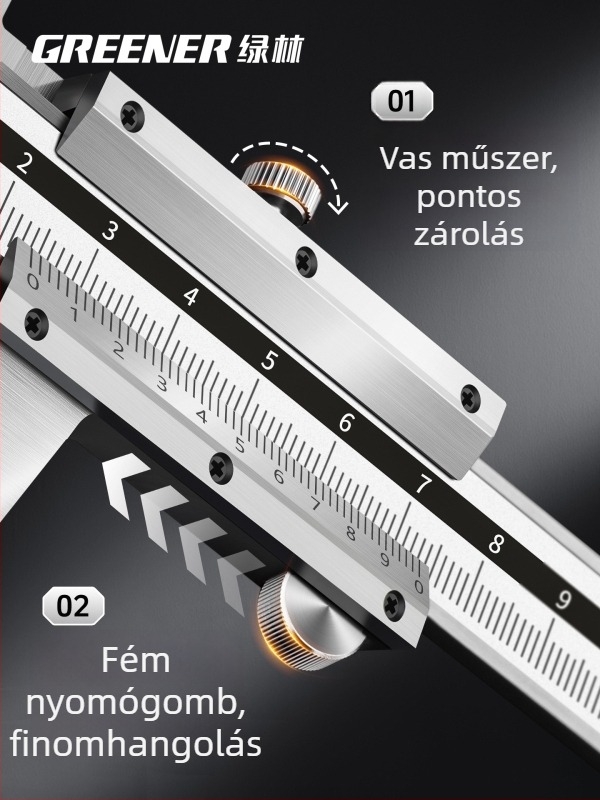 Greener vernier tolómérő digitális kijelzővel, nagy pontosságú, ipari kivitel, háztartási használatra