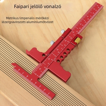 Faipari jelölő vonalzó alumíniumötvözetből, csúszó skálával