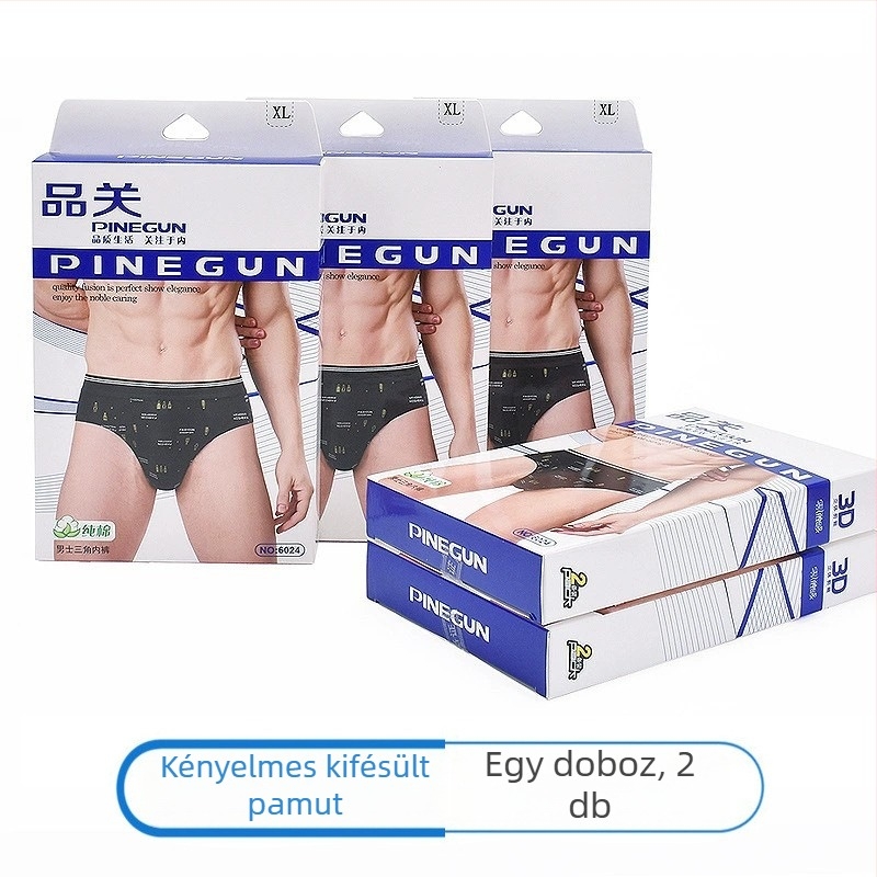 Férfi pamut nyomtatott középmagas boxer, légáteresztő kötött anyagú alsónemű