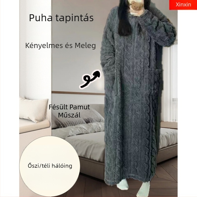 Carding Cotton Wool Köntös – Vastag szövet 201-250 g/m2, Kerek nyakú, Hosszú ujjú, Szabadidőre és alvásra