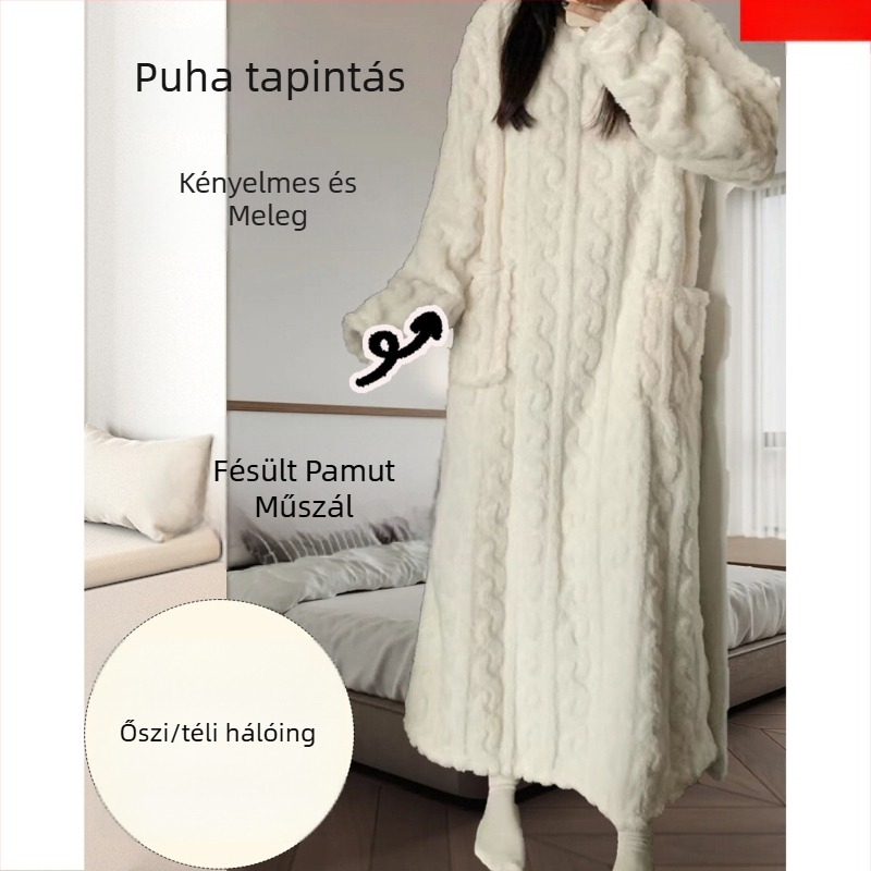 Carding Cotton Wool Köntös – Vastag szövet 201-250 g/m2, Kerek nyakú, Hosszú ujjú, Szabadidőre és alvásra