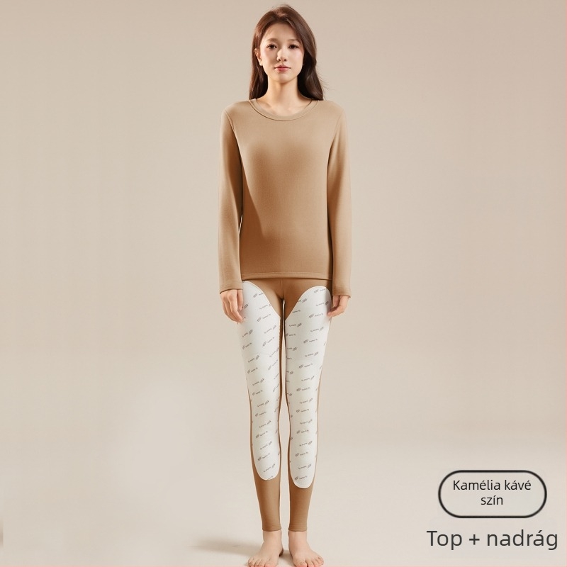 Női termosz alapréteg szett: felső és nadrág fleeces béléssel, fő anyag poliészter, bélés elastán, 181–200 g/m², melegen tart
