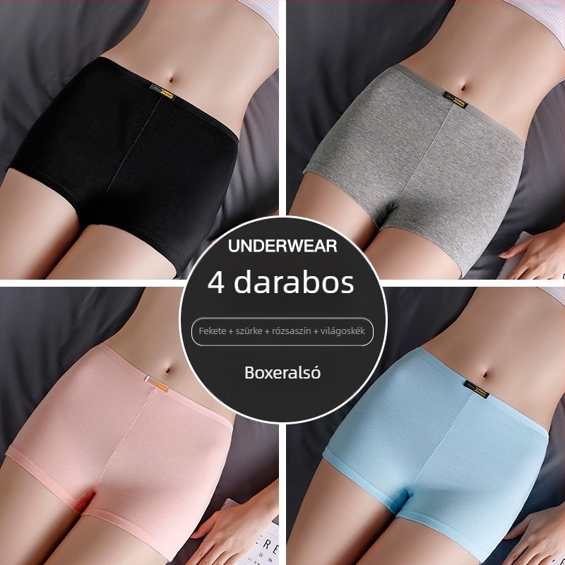 Női középmagas derekú boxer briefs, varratmentes, lélegző pamut, nagy méret