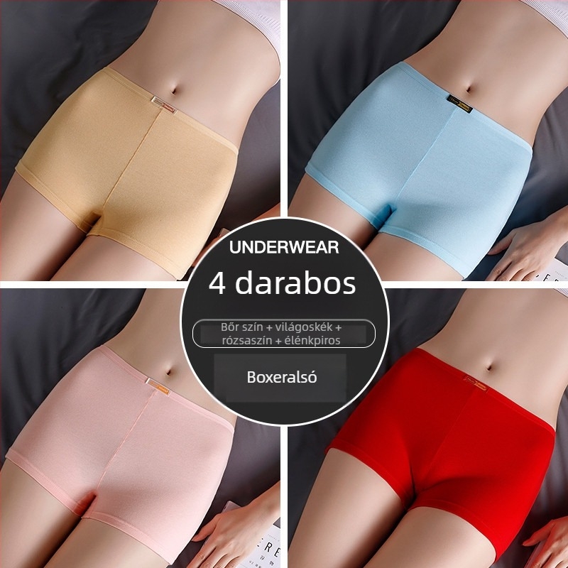 Női középmagas derekú boxer briefs, varratmentes, lélegző pamut, nagy méret