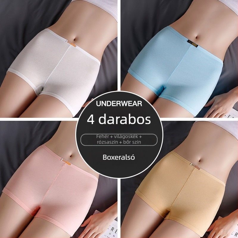 Női középmagas derekú boxer briefs, varratmentes, lélegző pamut, nagy méret