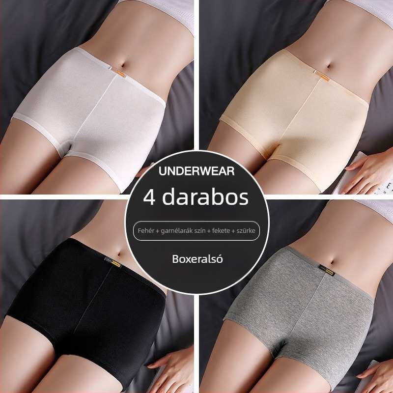 Női középmagas derekú boxer briefs, varratmentes, lélegző pamut, nagy méret