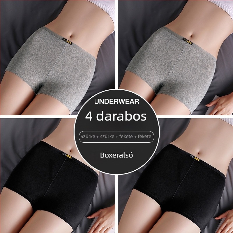 Női középmagas derekú boxer briefs, varratmentes, lélegző pamut, nagy méret