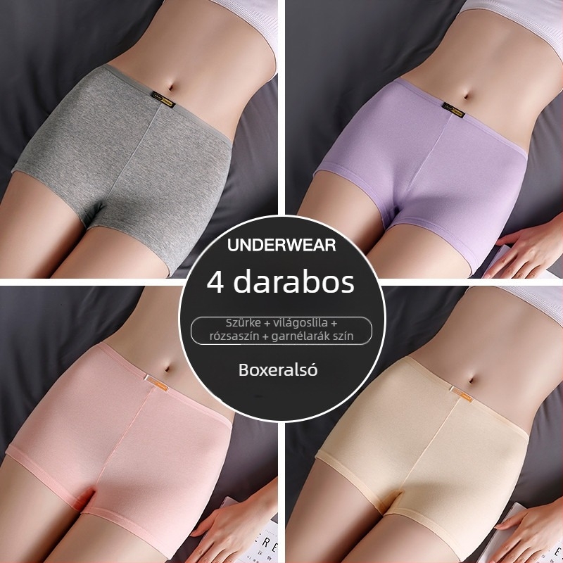 Női középmagas derekú boxer briefs, varratmentes, lélegző pamut, nagy méret