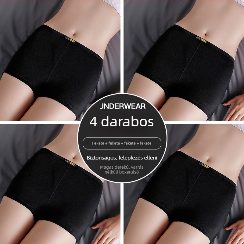 Női középmagas derekú boxer briefs, varratmentes, lélegző pamut, nagy méret