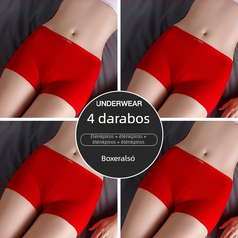 Női középmagas derekú boxer briefs, varratmentes, lélegző pamut, nagy méret