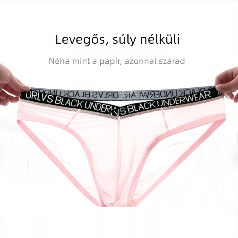 Férfi alsónemű — Ice Silk nylon, kötött, alacsony derék, nyom nélkül, fenékemelés, légáteresztő