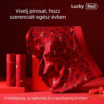 Férfi leopard mintás boxer, kényelmes Lyocell anyagú alsónemű, középmagas fazon