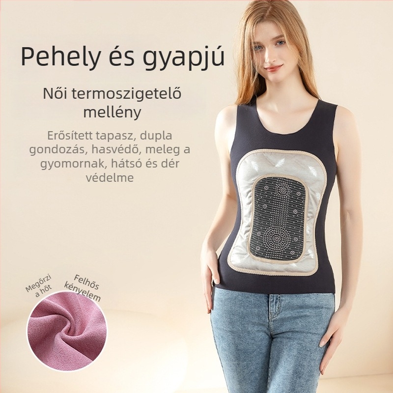 Női termos mellény fleece bélésével, vastag belső réteggel a téli melegért