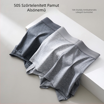 Férfi pamut Class A boxeralsó, antibakteriális, lélegző, 90–95% pamut, középmagas derék