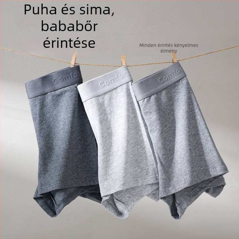 Férfi pamut Class A boxeralsó, antibakteriális, lélegző, 90–95% pamut, középmagas derék