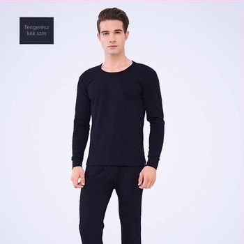Férfi termál felső- és alsóruha fleece béléssel, téli vastagítás – slim-fit felső és nadrág, kerek nyakú