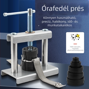 Kvarcóra hátlapja préselő eszköz akkumulátor-cseréhez és javításhoz