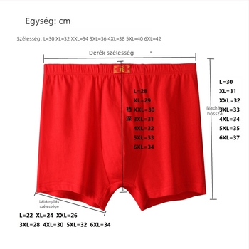 Férfi magas derekú pamut boxeralsó, lélegző, sima szövésű, egyszínű, ágyéktáji belső rész pamutból bélelt, fő anyag 90-95% pamut, négy évszakos viselet.