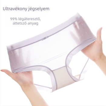 Női ice silk alsónemű Modal és mulberry selyem keverékkel, antibakteriális, ultranagyvékony, gyorsan száradó, középmagasságú derék, Plusz méret