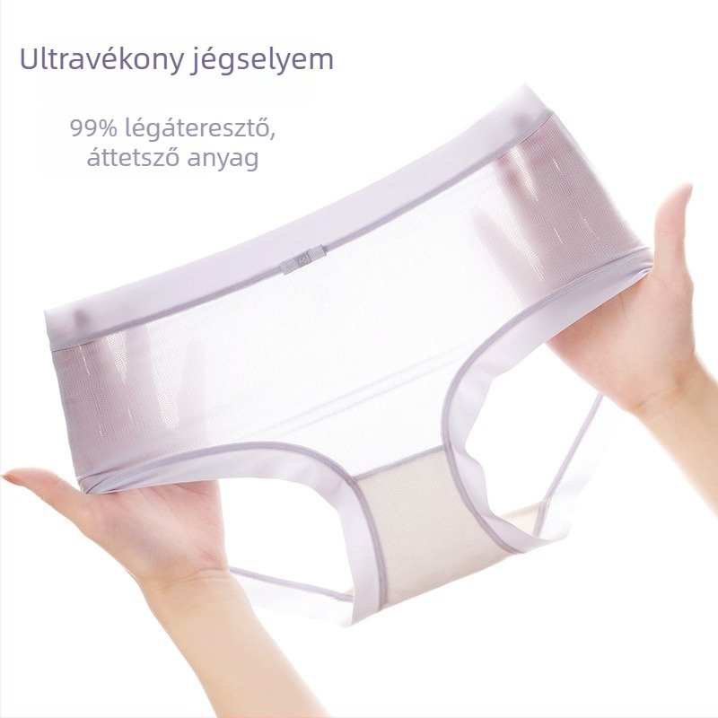 Női ice silk alsónemű Modal és mulberry selyem keverékkel, antibakteriális, ultranagyvékony, gyorsan száradó, középmagasságú derék, Plusz méret