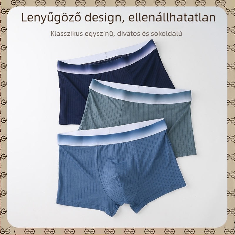 Modal anyagú antibakteriális férfi alsónemű, középmagas derékkal, lélegző, pamut bélés az ágyék területén