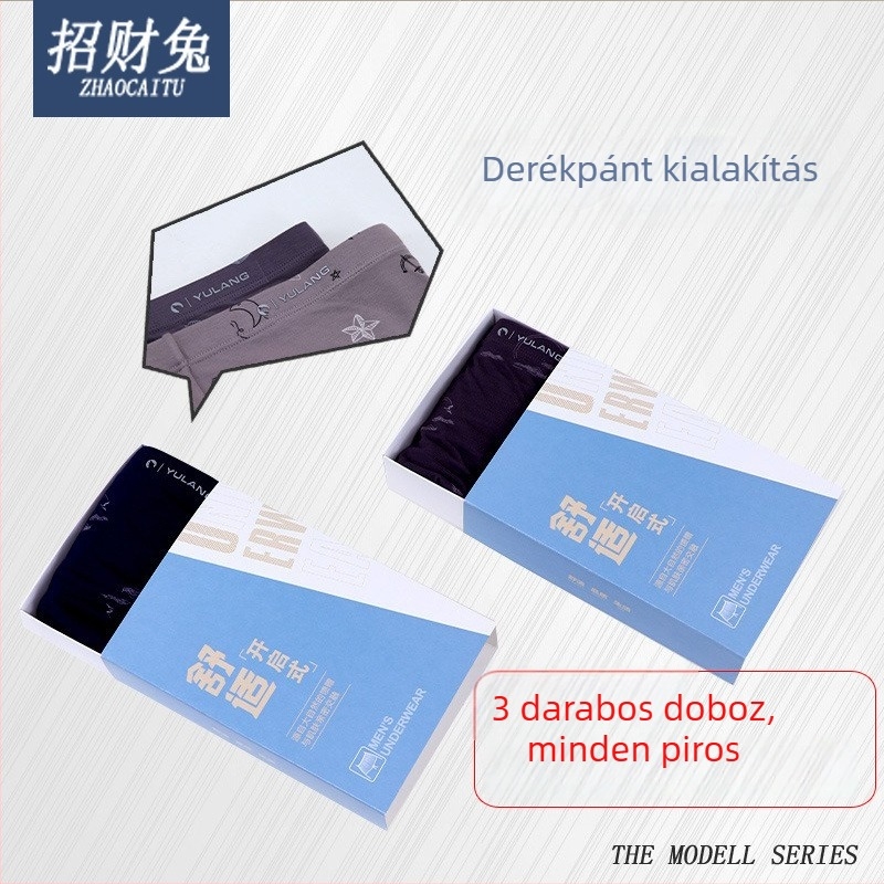 Férfi modal pamut boxerek, háromcsomagos csomag, légáteresztő, nagy méret, laza szabás