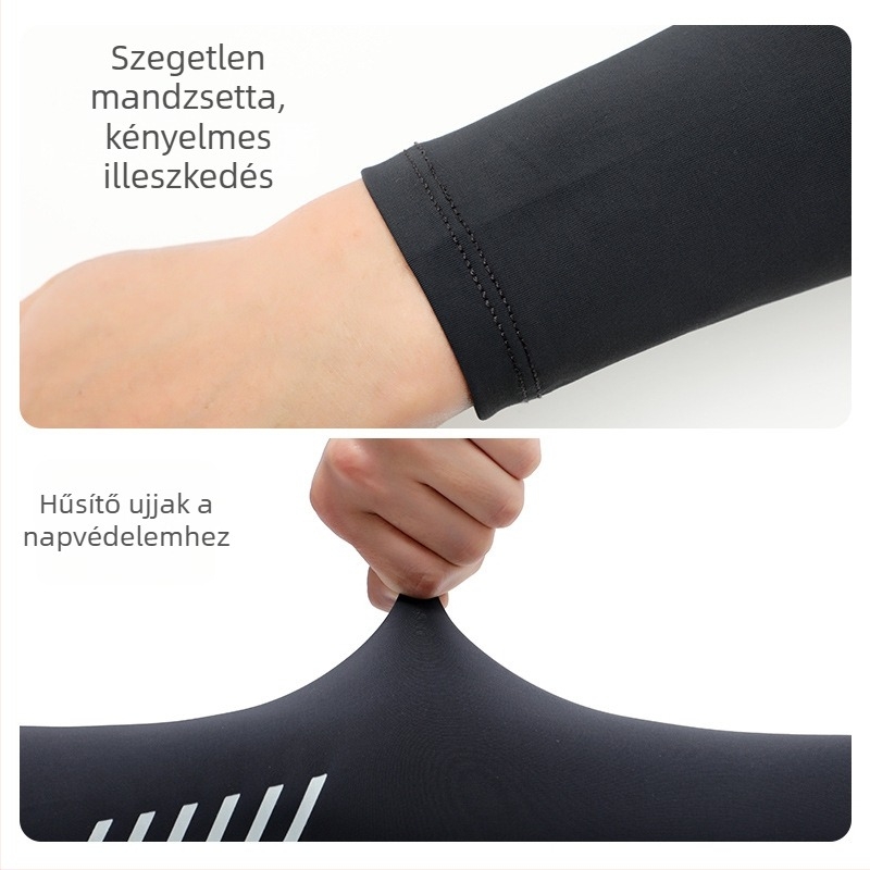 Karvédő (ice-silk, UV védelem, vezetés és kültéri sportok; poliészter 71–80%)