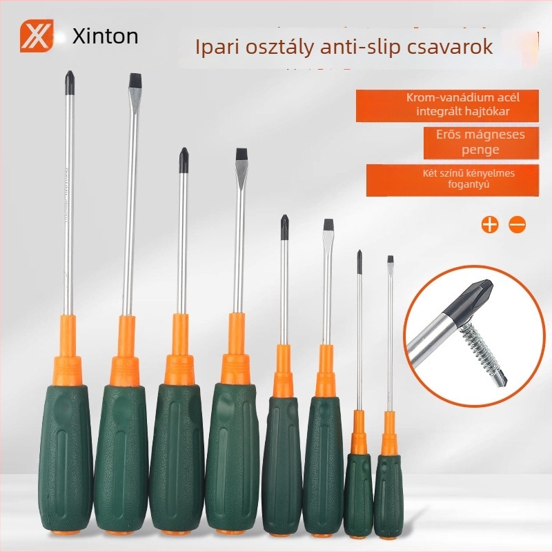 Xinton keresztfejű csavarhúzó készlet, ipari minőség, mágneses és izolált, króm-vanádium acél Cr-V