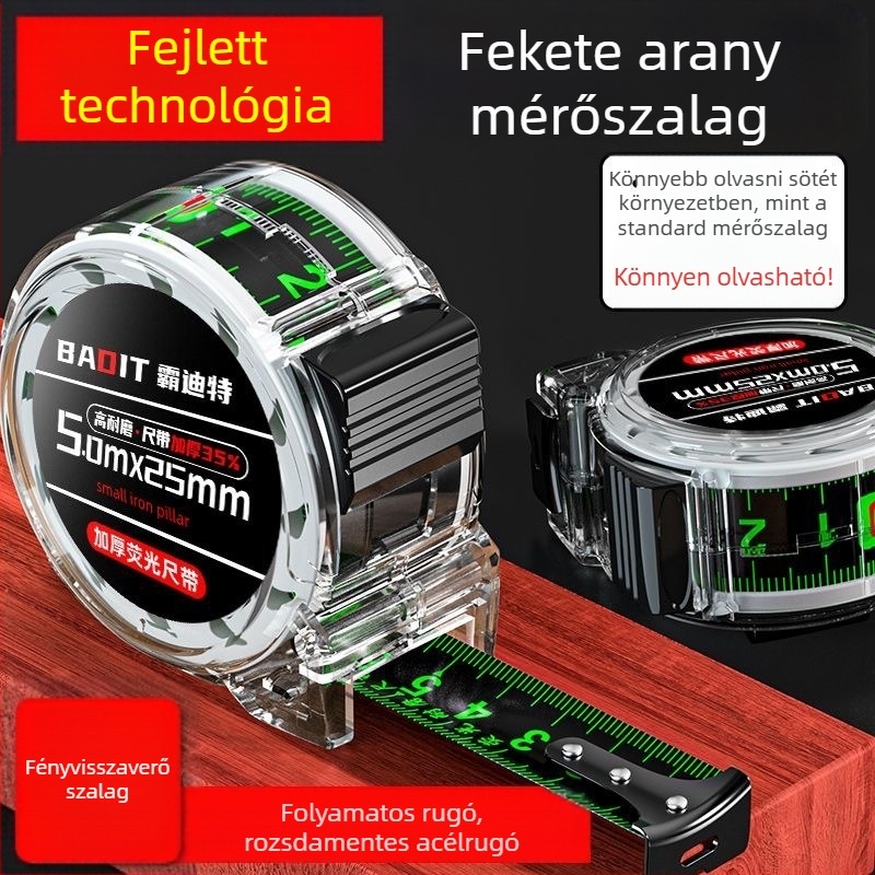 Önzáró mérőszalag, acél penge, hossz 3/5/7,5/10 m, Dominate márka