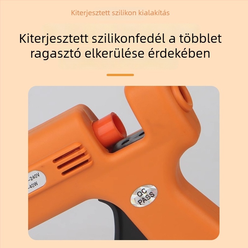 Class 18 40W vékonynyakú ragasztópisztoly, ragasztó rudakkal, 1,5 mm-es fúvóka, kézi csöpögésgátló