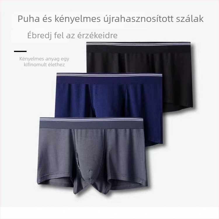 Férfi lélegző viszkózbokszok középmagas derekú, nylonos ágyéktámasz, egész éves viseletre