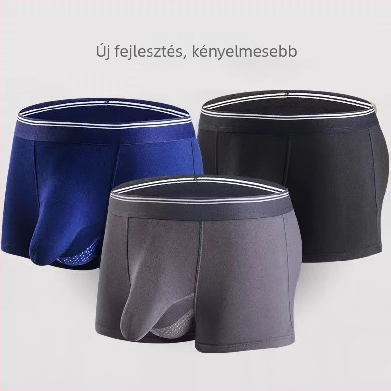 Férfi lélegző viszkózbokszok középmagas derekú, nylonos ágyéktámasz, egész éves viseletre