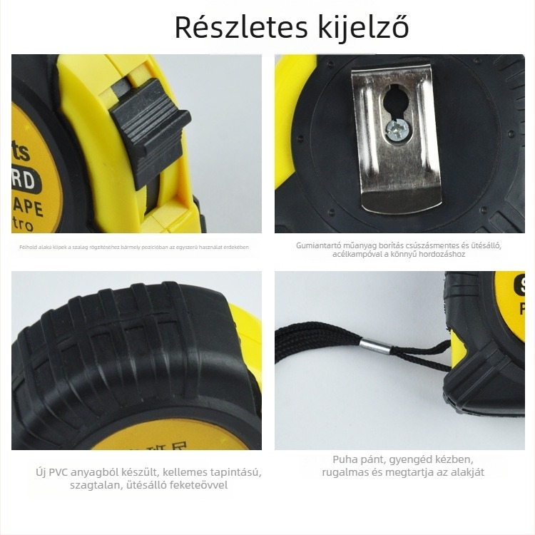 Henghuo Luban Mérőszalag – fame woodworkhoz; szélesség 19 mm vagy 25 mm; metrikus/imperiális rendszer; ajtók, ablakok és bútorok