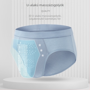 Modal férfi alsónemű grafénnel, középmagas derekú briefs, masszázs részecskékkel, elasztikus, plusz méret