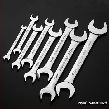 Kétfejű nyitott végű kulcs autójavításhoz, magas széntartalmú acél, felületkezelés: részletek, termékszám ALQ5QW3514RRWQ